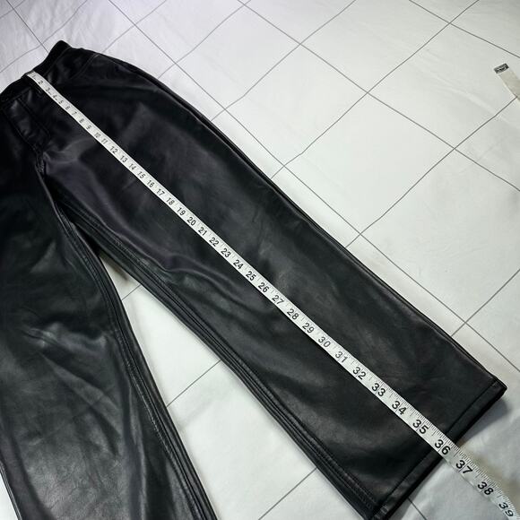 Abercrombie & Fitch Pants Womens 27 Black Curve Love Faux Leather Vegan Straight - Picture 10 of 11